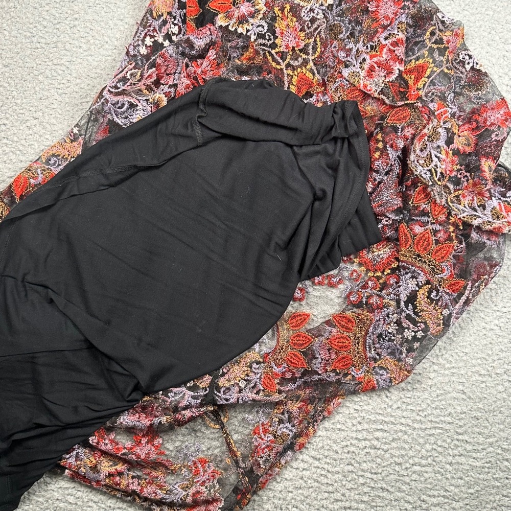 Free People Rising Sun Maxi Dress Women's 6 Warm Embroidered Floral Strappy Boho - Picture 13 of 15
